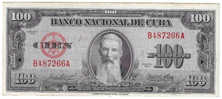 Kuba 100 Pesos 1954 stav F (B487266A)	